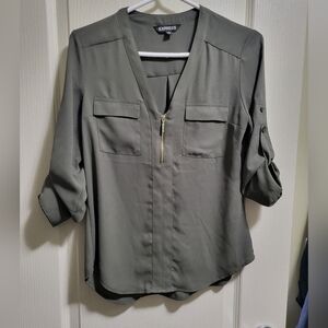 Express Woman Blouse Navy Green